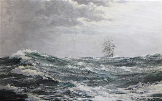 § Montague Dawson (1890-1973) Clipper ship at sea 28 x 45.5in.